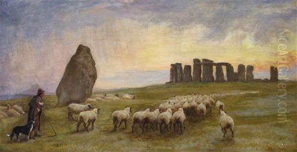 Returning Home, Stonehenge, Wiltshire by Edgar Barclay