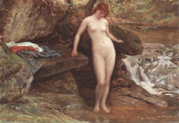 The Nymph's Retreat Oil Painting by Edgar Barclay