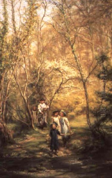 A Walk In Spring Oil Painting by Edgar Barclay