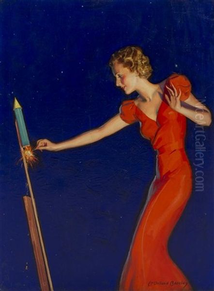 Firecracker Oil Painting by Mcclelland Barclay