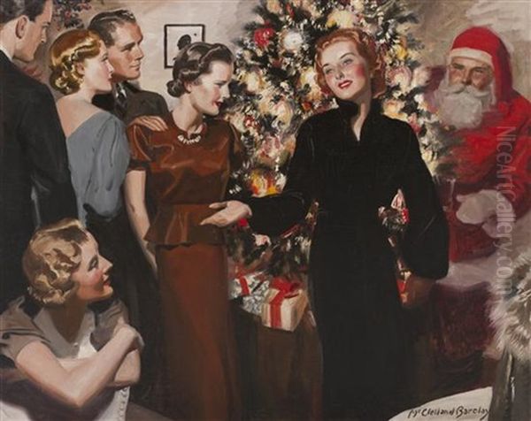 The Christmas Party Oil Painting by Mcclelland Barclay