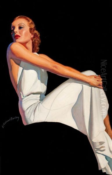 Joan Crawford (cover Study For New Movie Magazine) Oil Painting by Mcclelland Barclay