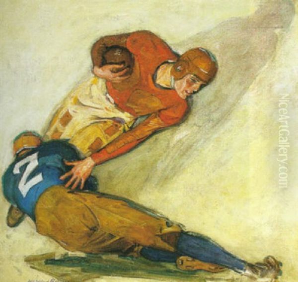 The Tackle Oil Painting by Mcclelland Barclay