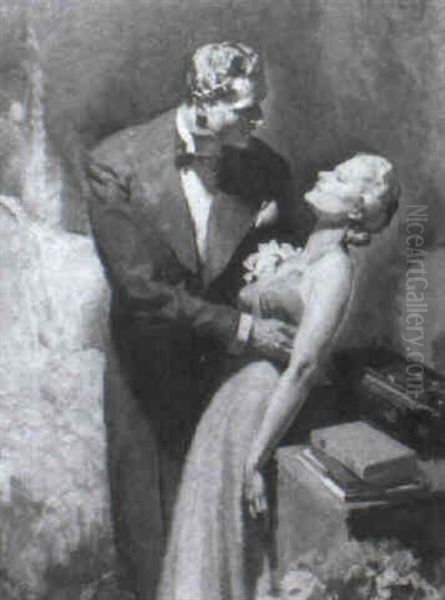 Formal Couple, She Feigning Fainting Oil Painting by Mcclelland Barclay