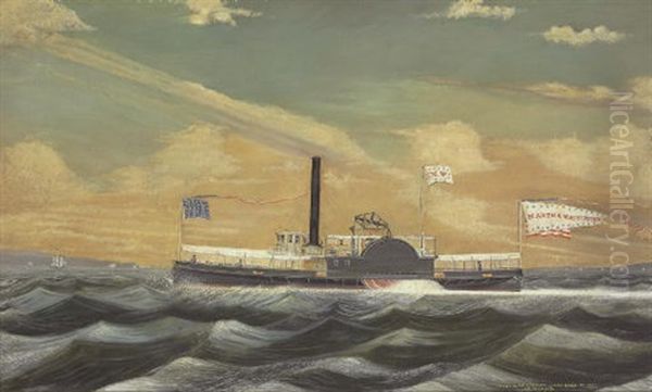 Portrait Of The Steamship "martha Washington" Oil Painting by James Bard