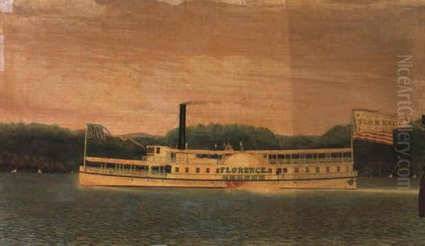 Steamboat 'florence' Oil Painting by James Bard