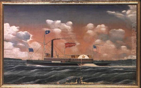 Steamboat 'victoria' Oil Painting by James Bard