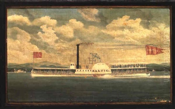 Steamboat 'baltic' Oil Painting by James Bard