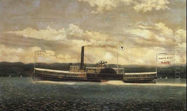 Steam Yacht 'black Bird'...underway Oil Painting by James Bard