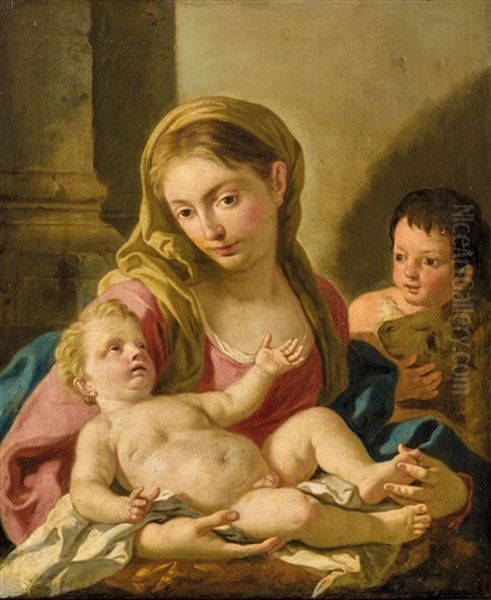 The Madonna And Child With The Infant Saint John Oil Painting by Pietro Bardellino