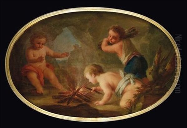 Allegorie Degli Elementi (4 Works) Oil Painting by Pietro Bardellino