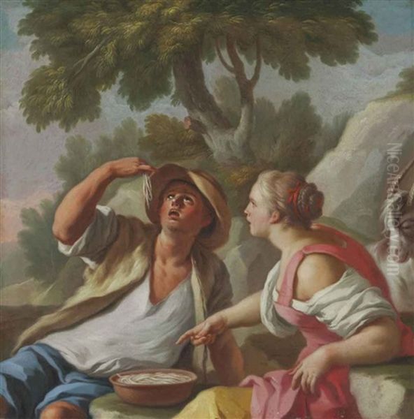 The Spaghetti-eaters Oil Painting by Pietro Bardellino