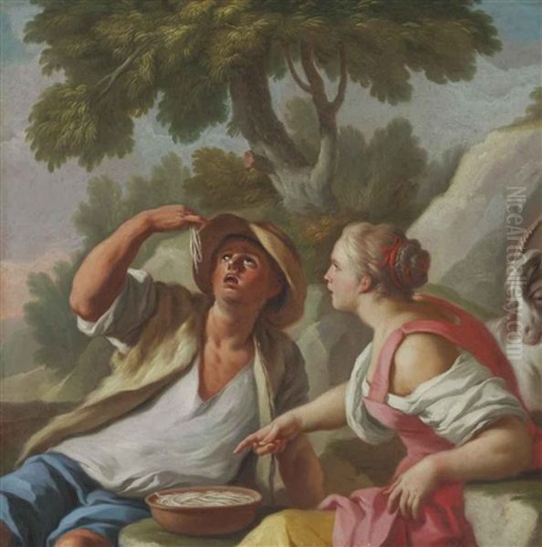 The Spaghetti-eaters Oil Painting by Pietro Bardellino