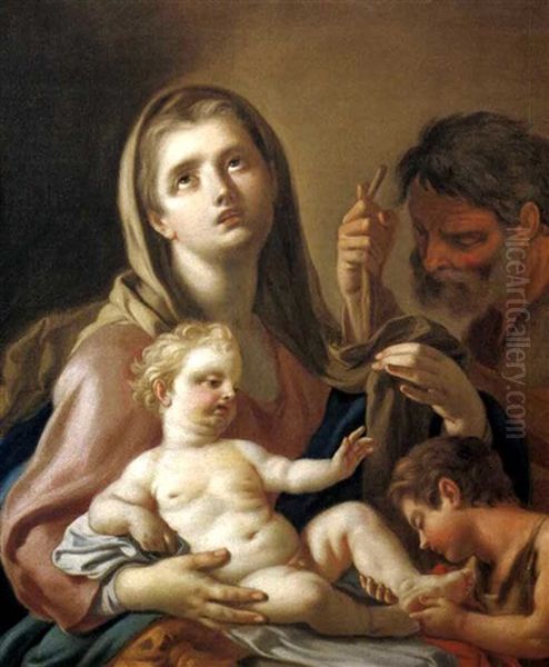 Sacra Famiglia Con San Giovannino Oil Painting by Pietro Bardellino