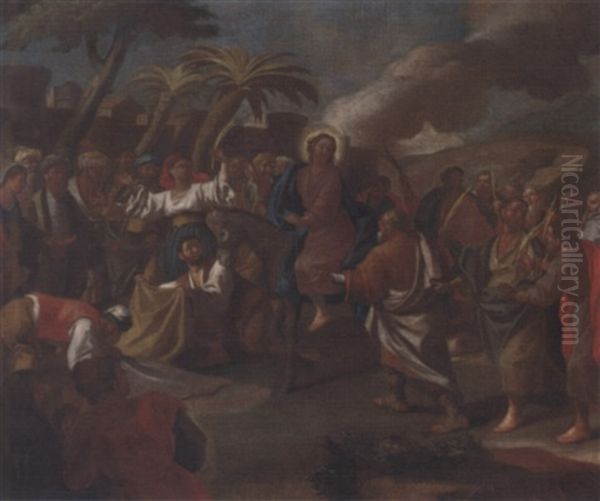 Christ's Entry Into Jerusalem Oil Painting by Pietro Bardellino