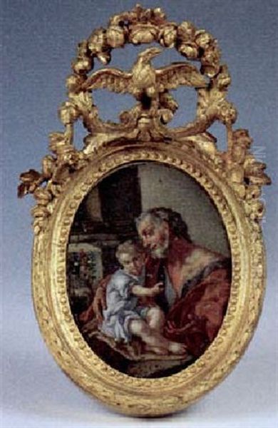 S. Guiseppe Col Bambino Gesu Oil Painting by Pietro Bardellino