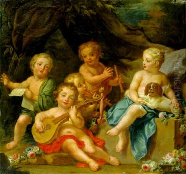 Children Making Music Oil Painting by Pietro Bardellino