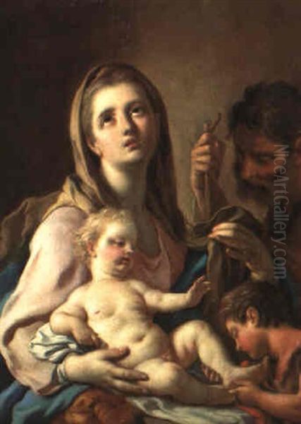 La Sacra Famiglia Con San Giovannino Oil Painting by Pietro Bardellino