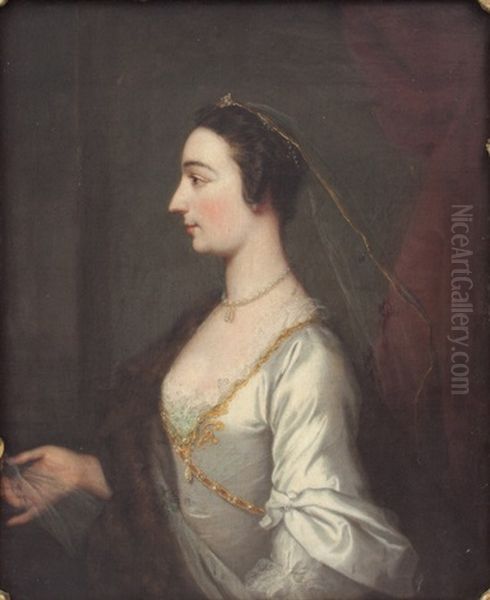 Portrait Of A Lady In Profile Oil Painting by Thomas Bardwell