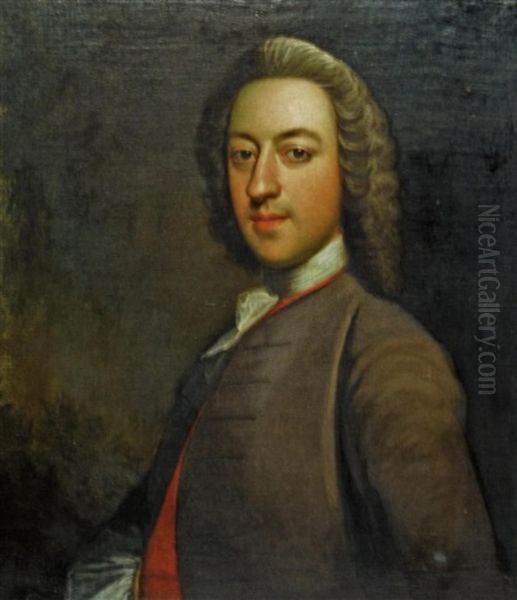 Portrait Of A Gentleman, Half Length Oil Painting by Thomas Bardwell