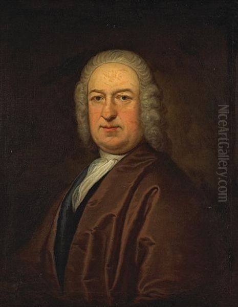 A Portrait Of Nicholas Russell Oil Painting by Thomas Bardwell