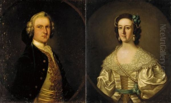 Portrait Of Sigismund Trafford (+ His Wife Elizabeth, Pair) Oil Painting by Thomas Bardwell