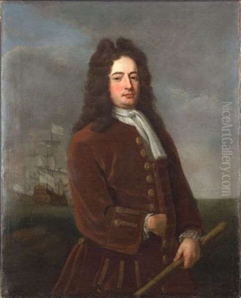 Vice Admiral Edward Vernon, Commander In Chief In The West Indies (british, 1684-1757) Oil Painting by Thomas Bardwell