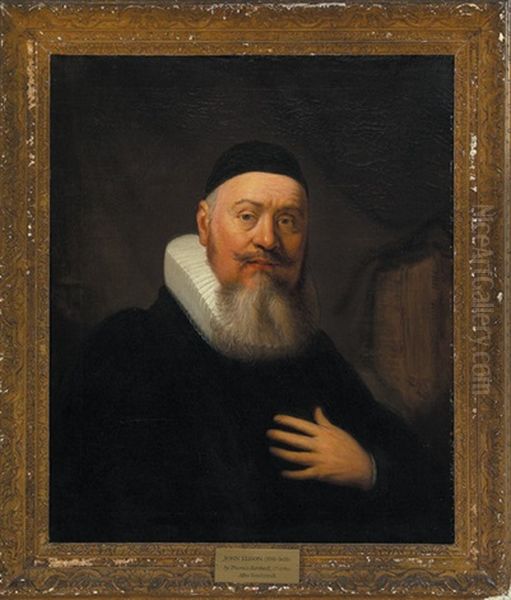 Portrait Of John Elison (after Rembrandt Van Rijn) Oil Painting by Thomas Bardwell