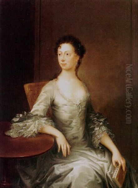 A Portrait Of A Lady (margaret Dunning?) Oil Painting by Thomas Bardwell