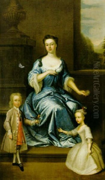 Familjeportratt Oil Painting by Thomas Bardwell