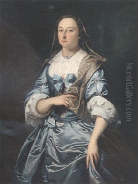 Portrait Of Elizabeth Greystone Of Blakesware Park, Widford, Hertford Oil Painting by Thomas Bardwell