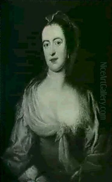 Portrait Of A Noblewoman Oil Painting by Thomas Bardwell