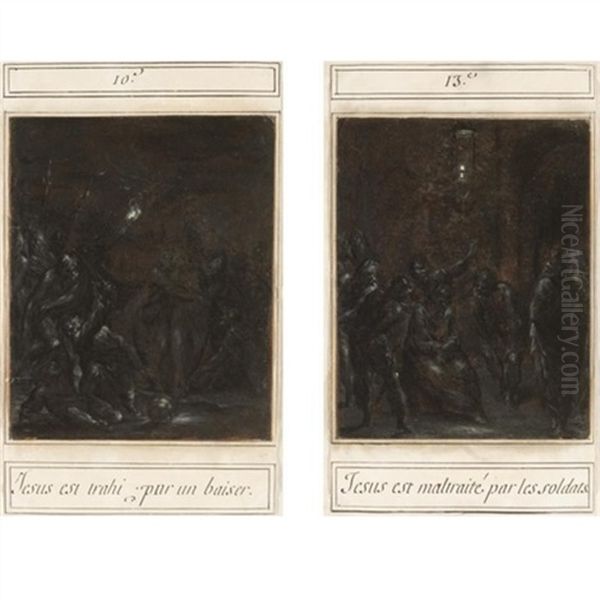 The Kiss Of Judas (+ The Mocking Of Christ, From The Passion; 2 Works) by Dirck Barendsz