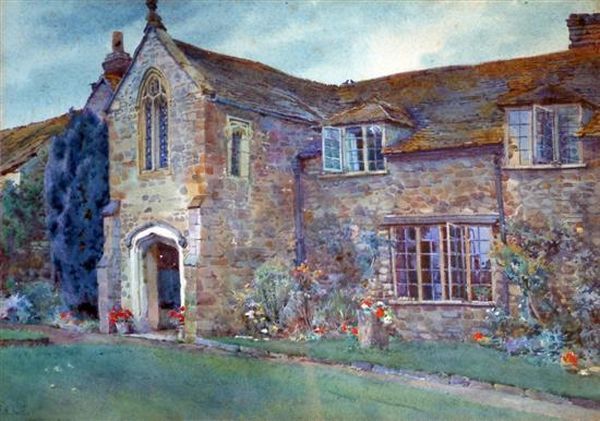 Stone House And Garden Oil Painting by Edith Helena Adie