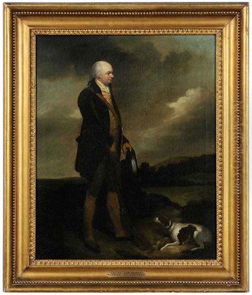 Squire John Porter With His Dog And A Shotgun Oil Painting by James Barenger the Younger