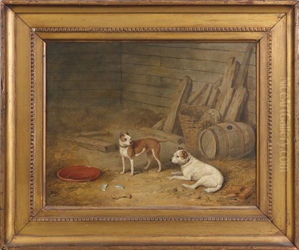 Dogs Oil Painting by James Barenger the Younger