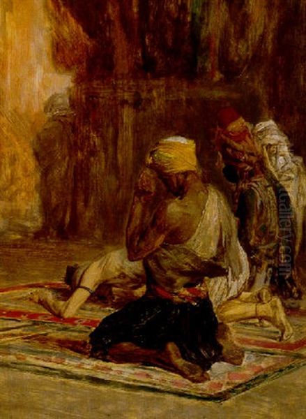 Prayer In A Mosque Oil Painting by Charles Bargue