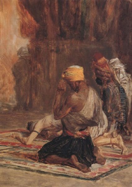 Priere Dans La Mosquee Oil Painting by Charles Bargue