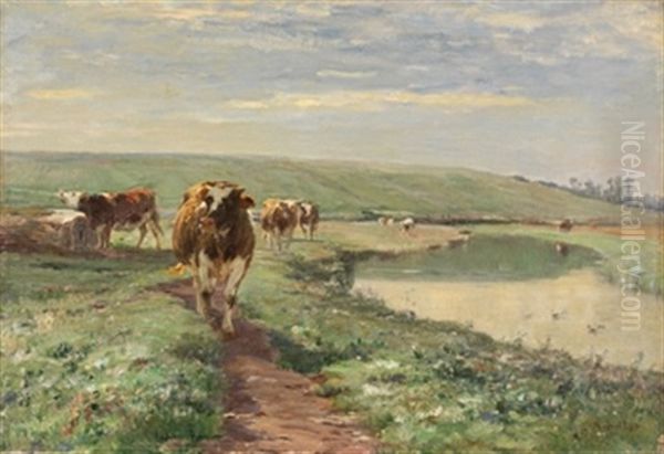 Vacas En El Campo Oil Painting by Leon Barillot