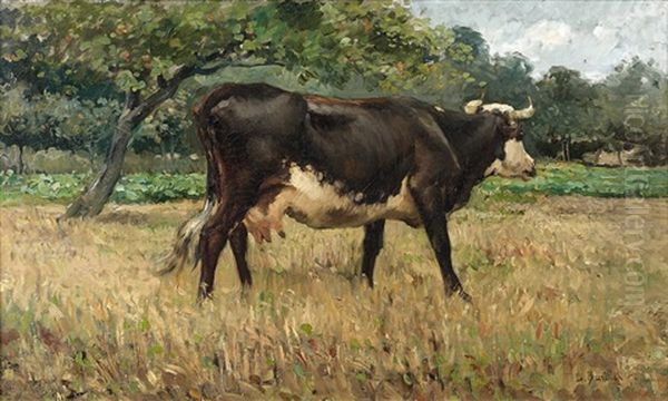 Vache Dans Un Pre Oil Painting by Leon Barillot