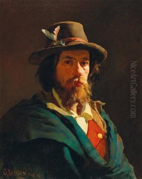 Portrait Of A Man Oil Painting by Giuseppe Barison