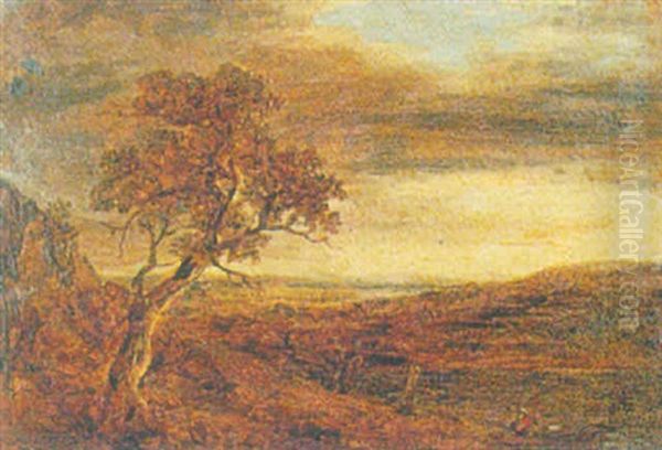 Windy Landscape Oil Painting by Benjamin (of Bath) Barker