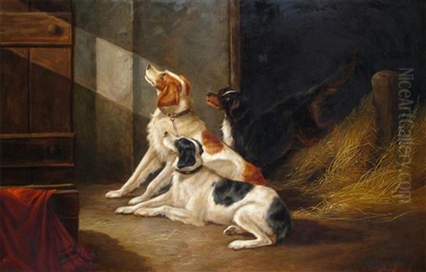 Waiting For Master Oil Painting by John Barker