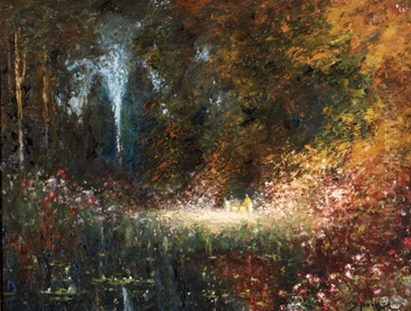 Fantasy Garden Oil Painting by John Barker