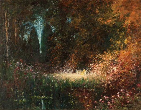 Fantasy Garden Oil Painting by John Barker