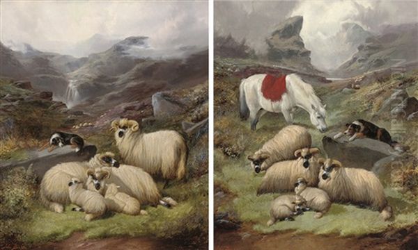 Scene In Glen Nevis, Scotland (+ Scene In Glen Ogle, Scotland; Pair) Oil Painting by John Barker