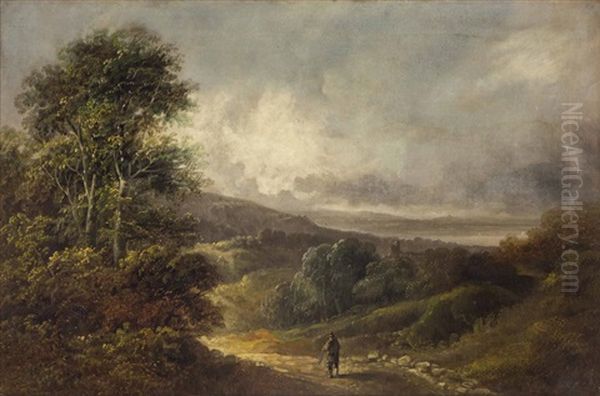 Landscape Oil Painting by John Joseph (of Bath) Barker