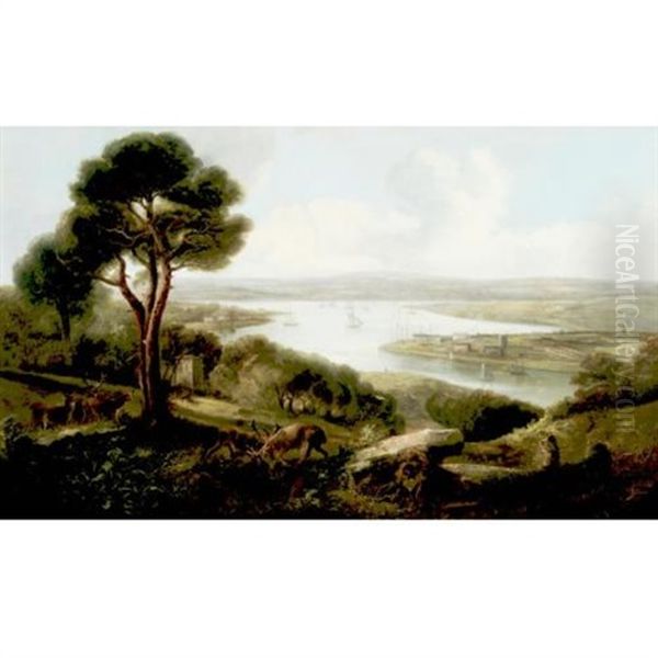 View Of South London Oil Painting by John Joseph (of Bath) Barker