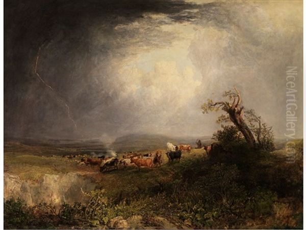 Weite Hugelige Englische Landschaft Oil Painting by Thomas Barker