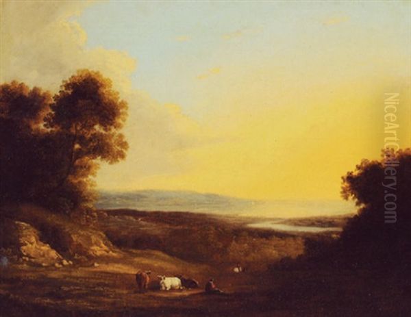 A View In North Devon Oil Painting by Thomas Barker